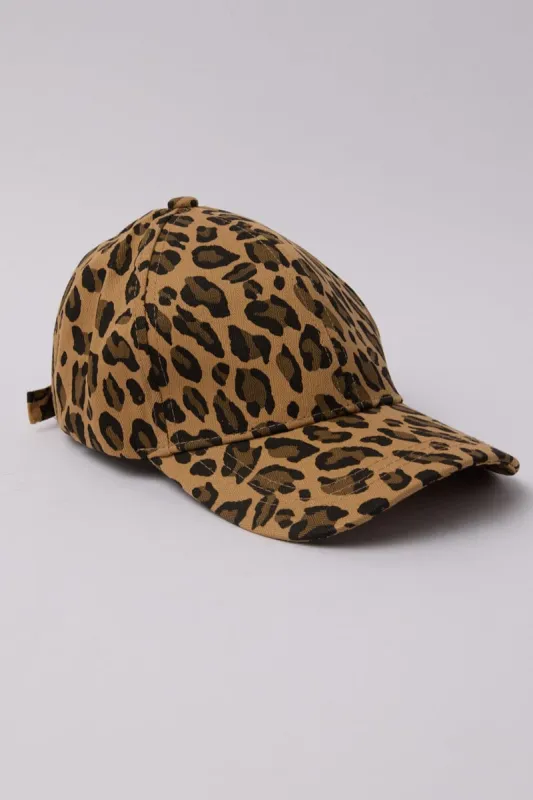 Brown Animal Print Leopard Print Cap sold by Ally Fashion