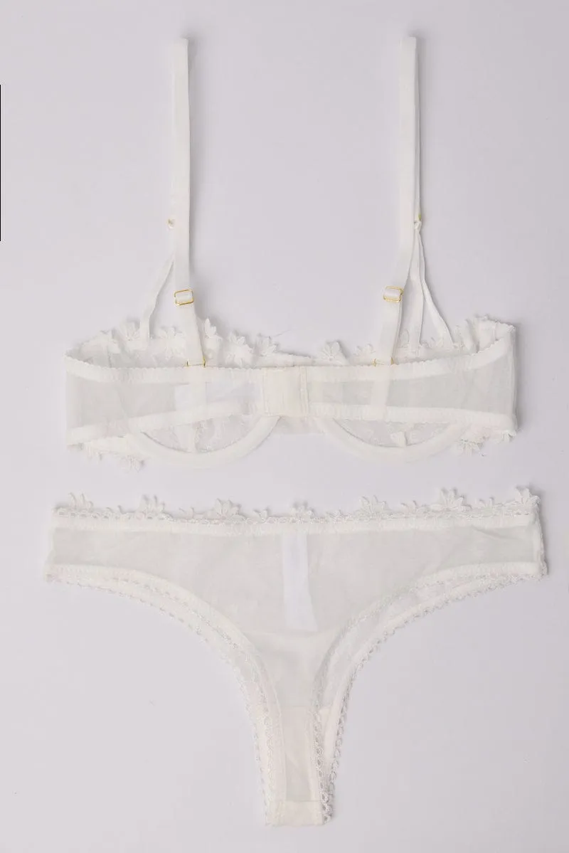 White Embroidery Lingerie Set sold by Ally Fashion product image thumbnail 2