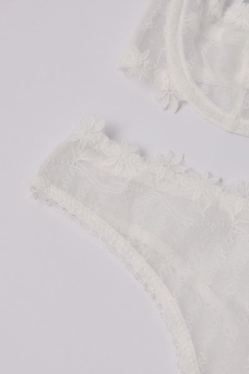 White Embroidery Lingerie Set sold by Ally Fashion product image thumbnail 3