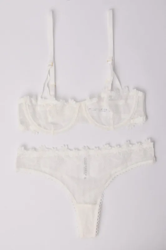 White Embroidery Lingerie Set sold by Ally Fashion