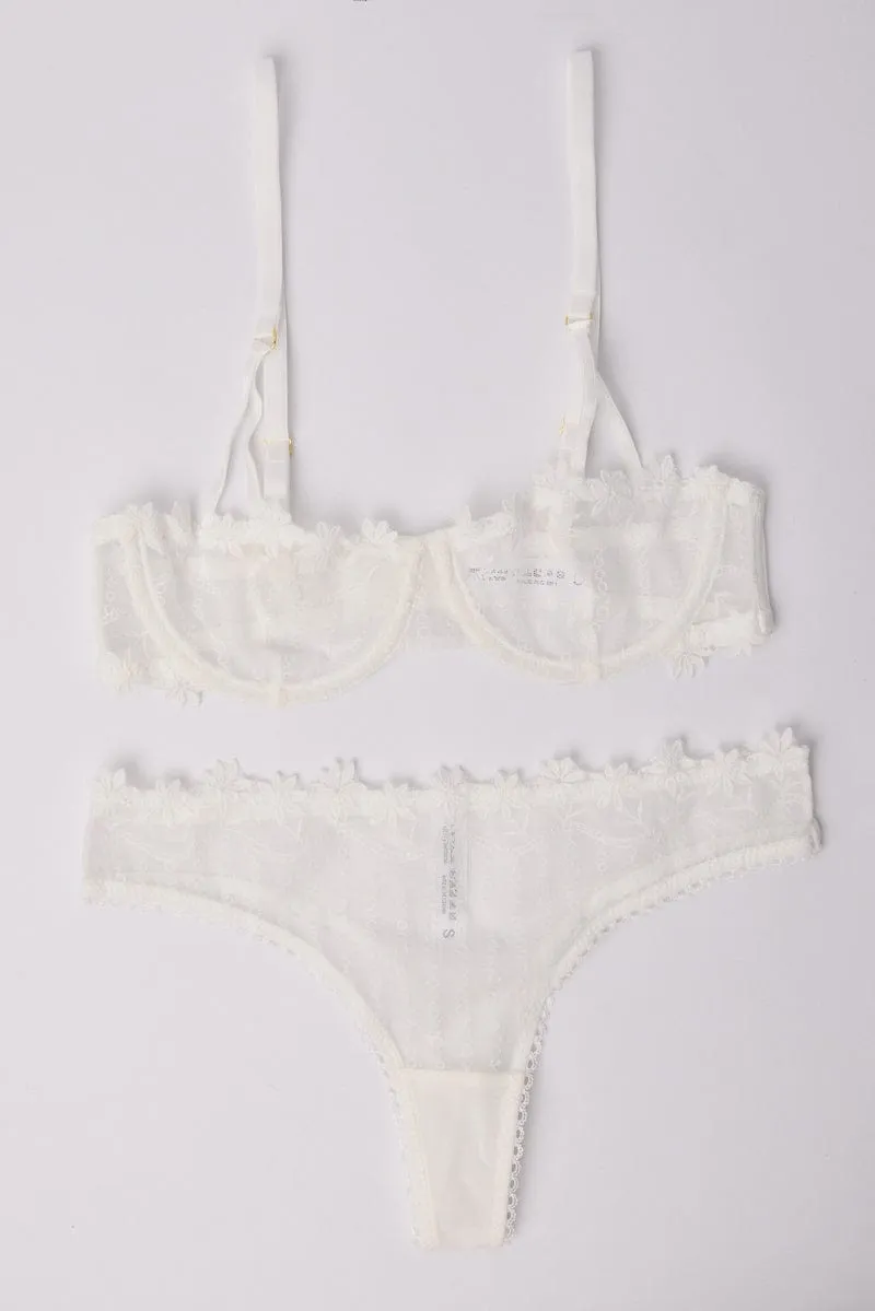 White Embroidery Lingerie Set sold by Ally Fashion