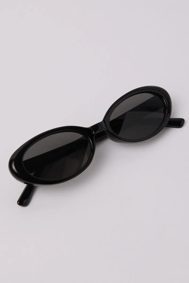 Black Animal Print Oval Sunglasses sold by Ally Fashion product image thumbnail 2