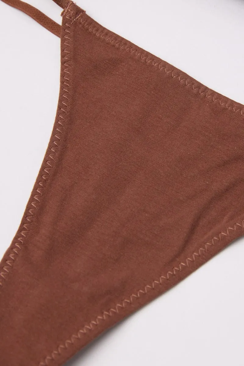 Brown Bralet and Thong Lingerie Set sold by Ally Fashion product image thumbnail 3