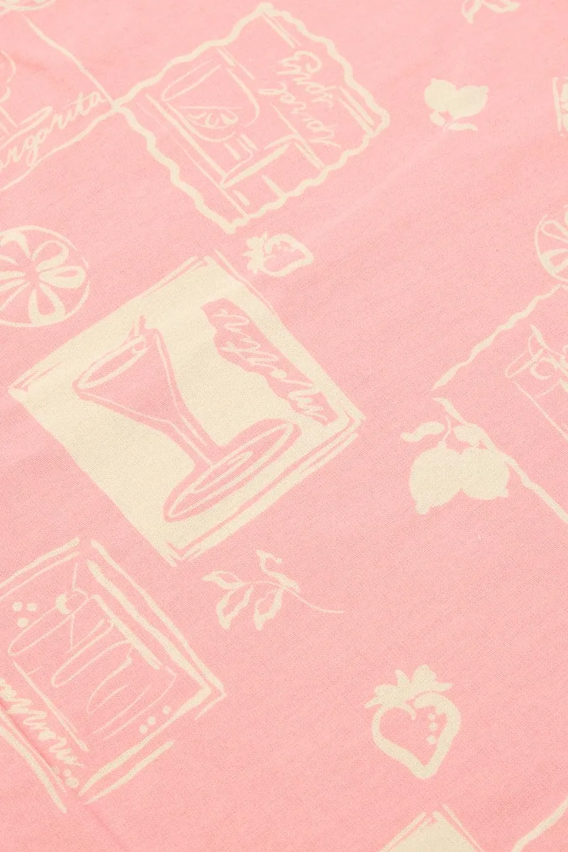 Pink Abstract Tote Bag Printed Happy Hour sold by Ally Fashion product image thumbnail 2