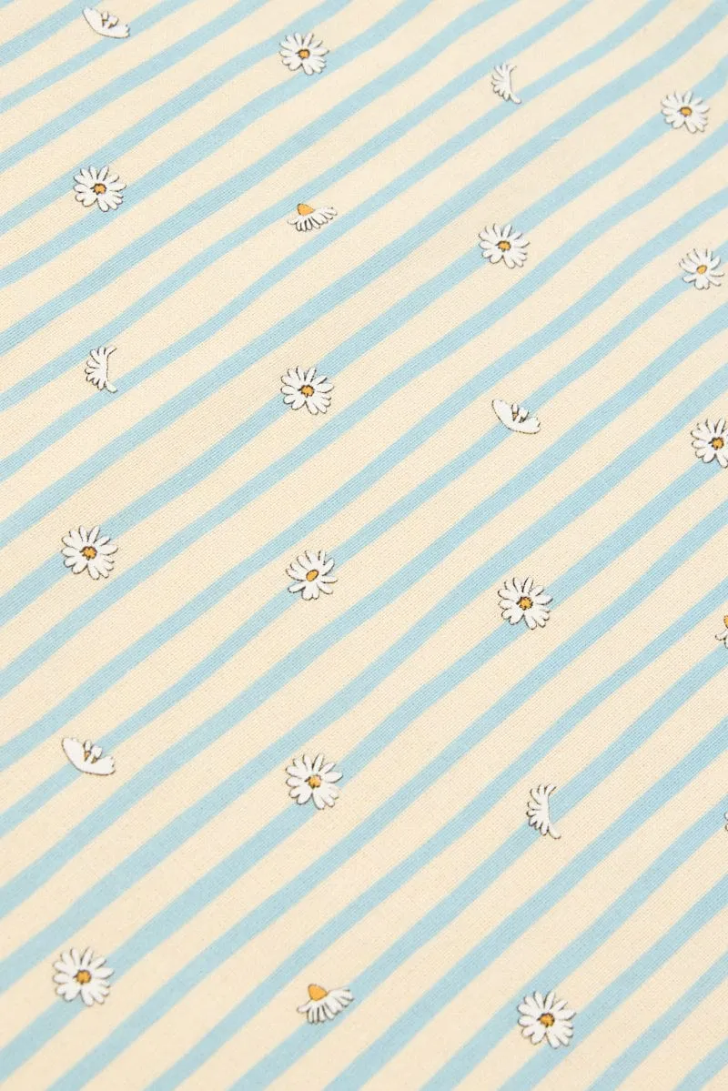 Blue Stripe Tote Bag Printed Daisies sold by Ally Fashion product image thumbnail 2