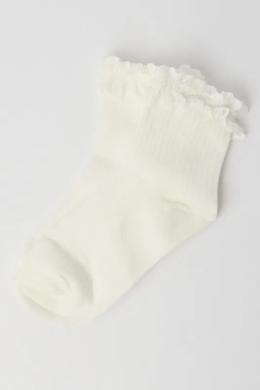White Lace Frill Socks sold by Ally Fashion