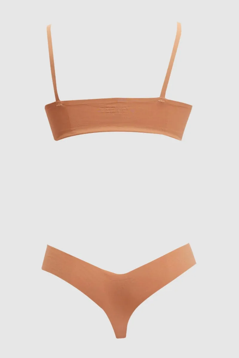 Brown No Wired Lingerie Set sold by Ally Fashion product image thumbnail 2