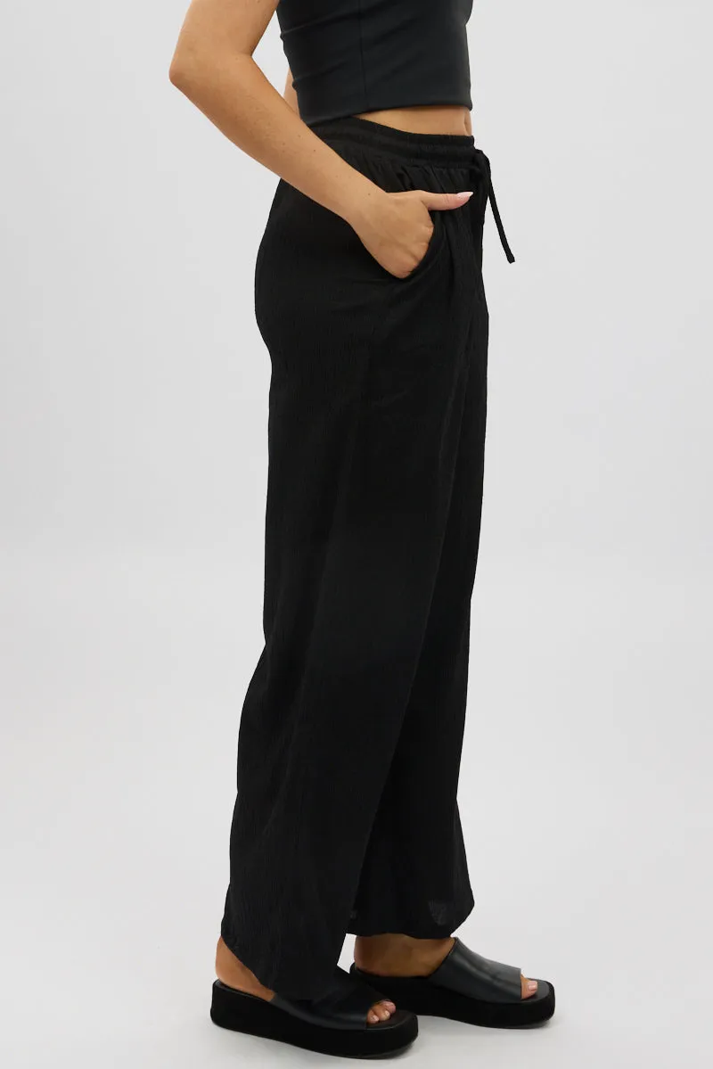 Black Wide Leg Pants Elasticated Waist sold by Ally Fashion product image thumbnail 4
