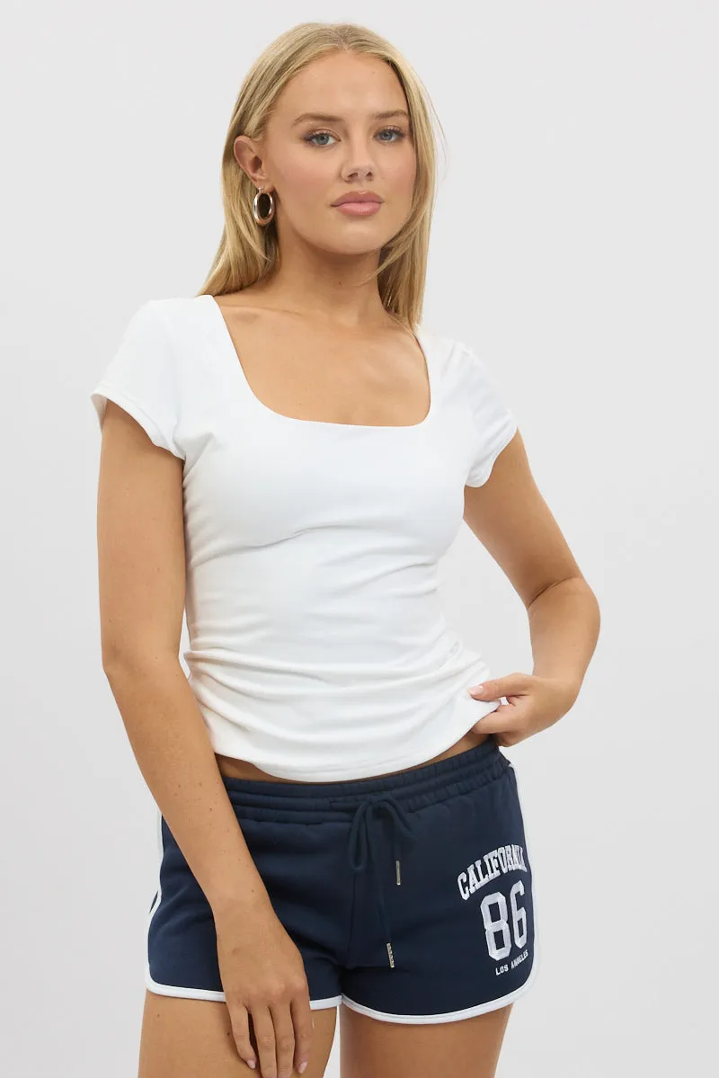 White Supersoft Top Cap Sleeve sold by Ally Fashion product image thumbnail 3