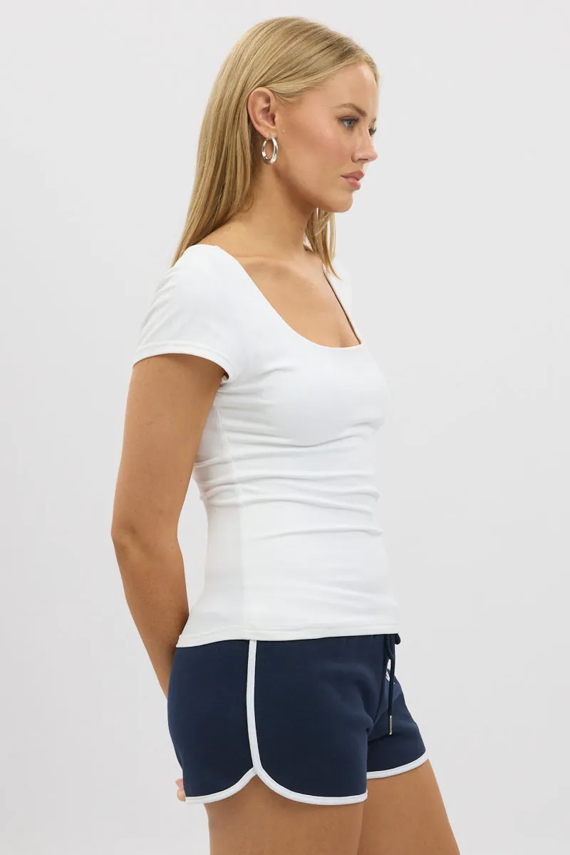 White Supersoft Top Cap Sleeve sold by Ally Fashion product image thumbnail 4