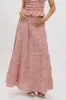 Red Check Maxi Skirt Tiered High Rise sold by Ally Fashion