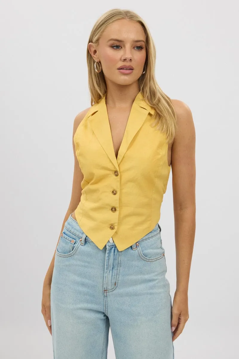 Yellow Vest Tie Back sold by Ally Fashion product image thumbnail 3