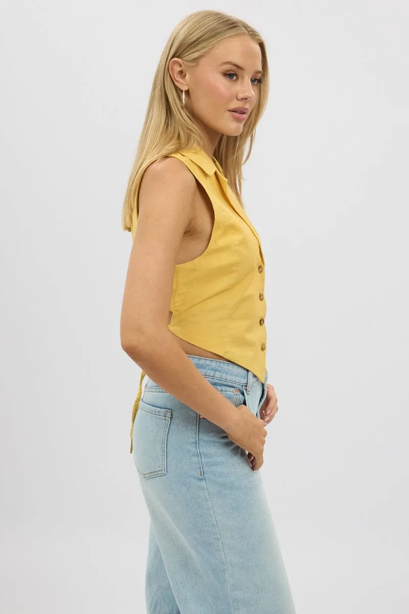 Yellow Vest Tie Back sold by Ally Fashion product image thumbnail 4