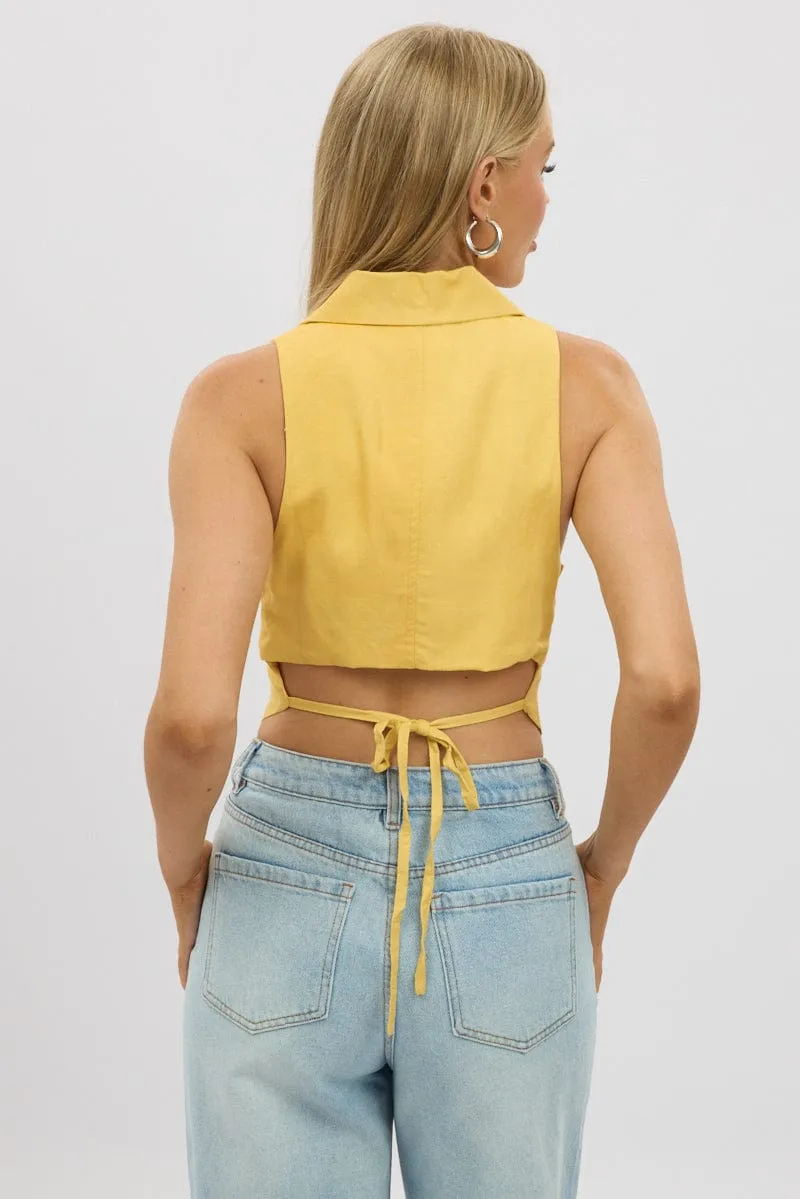 Yellow Vest Tie Back sold by Ally Fashion product image thumbnail 5