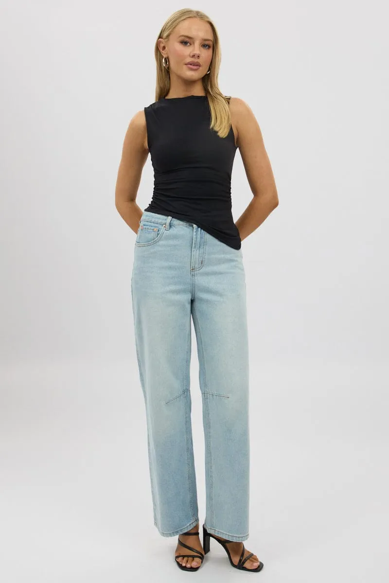 Black Sleeveless Top Asymmetric Hem sold by Ally Fashion product image thumbnail 2