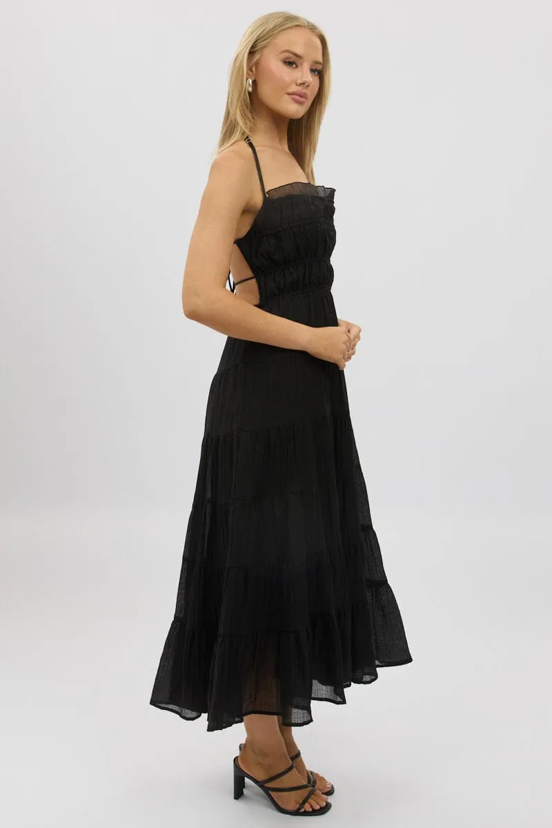 Black Maxi Dress Tiered Backless sold by Ally Fashion product image thumbnail 5
