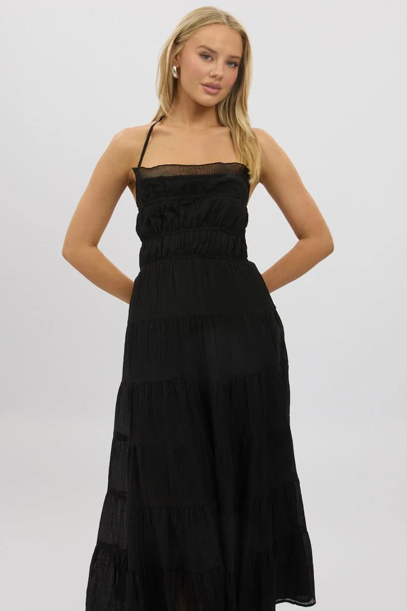 Black Maxi Dress Tiered Backless sold by Ally Fashion product image thumbnail 3