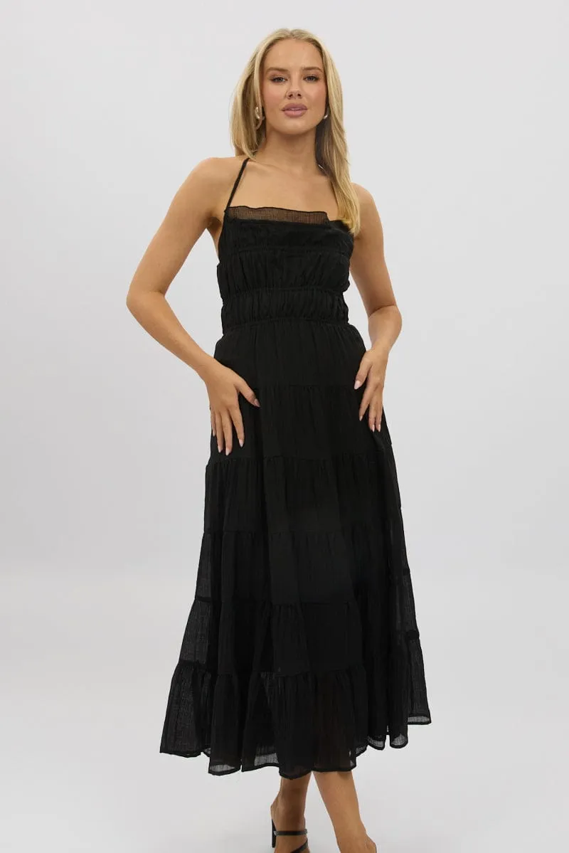 Black Maxi Dress Tiered Backless sold by Ally Fashion product image thumbnail 4