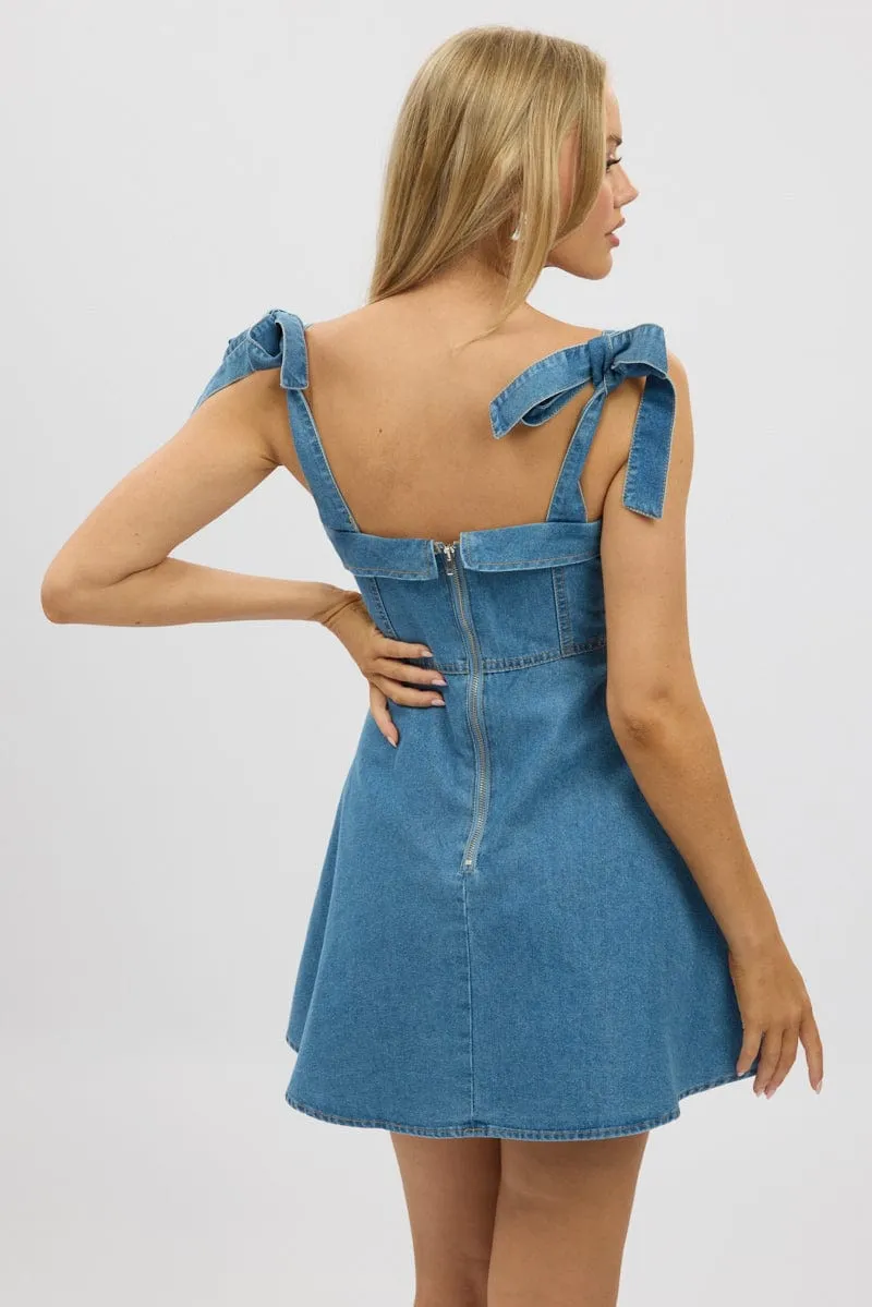 Blue Fit And Flare Dress Mini sold by Ally Fashion product image thumbnail 5