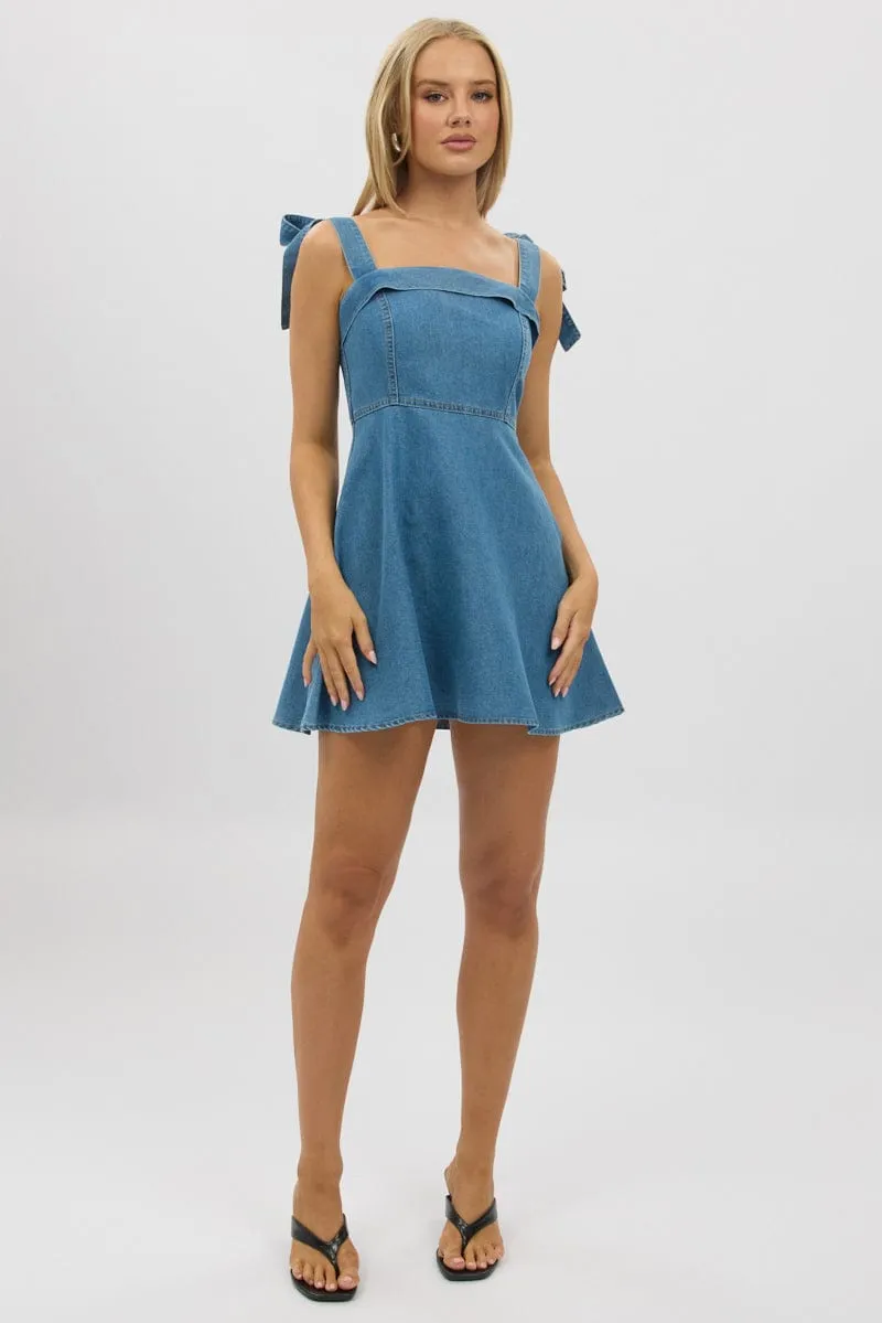 Blue Fit And Flare Dress Mini sold by Ally Fashion product image thumbnail 3