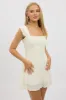 Yellow Mini Dress Square Neck sold by Ally Fashion