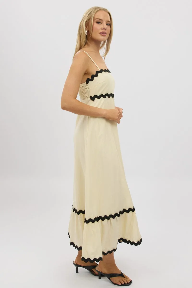 Beige Maxi Dress Strappy Ric Rac sold by Ally Fashion product image thumbnail 4