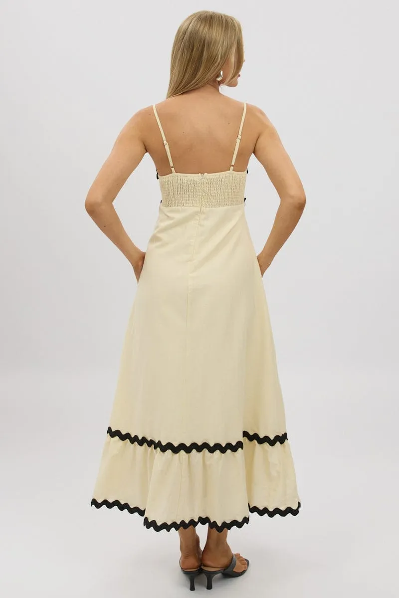 Beige Maxi Dress Strappy Ric Rac sold by Ally Fashion product image thumbnail 5