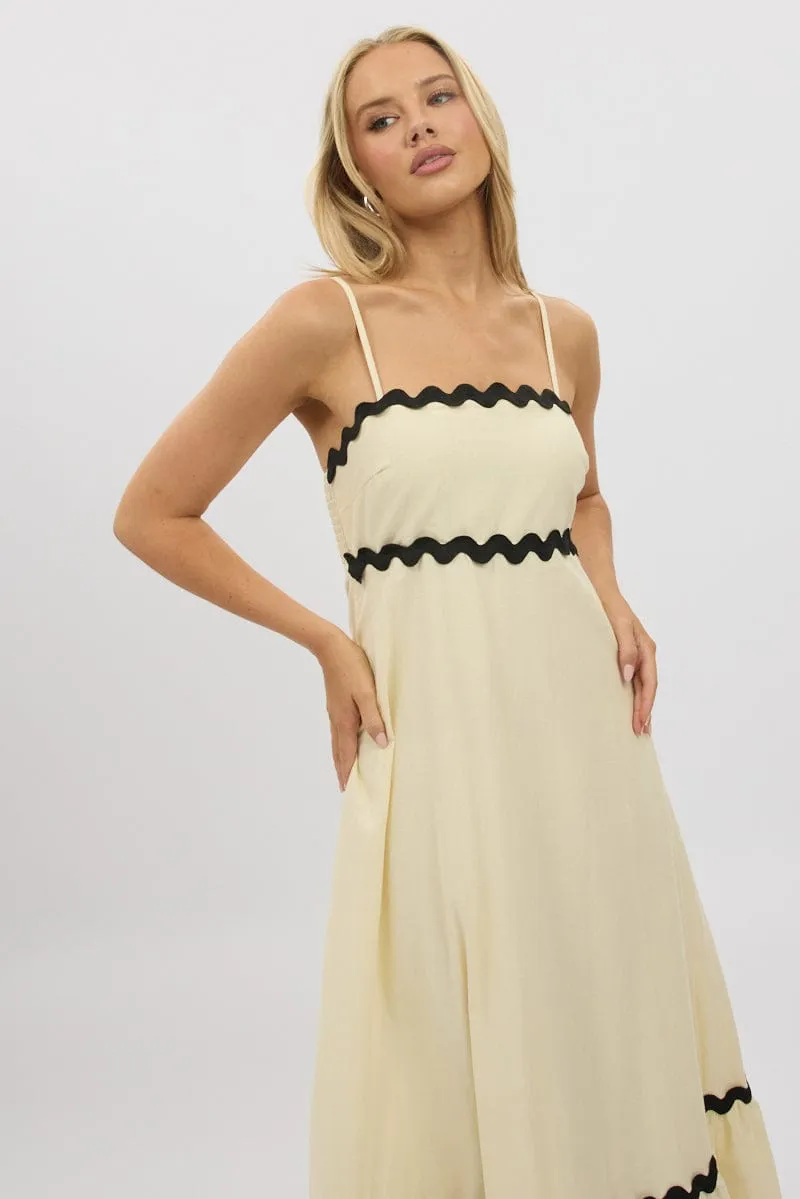 Beige Maxi Dress Strappy Ric Rac sold by Ally Fashion product image thumbnail 2
