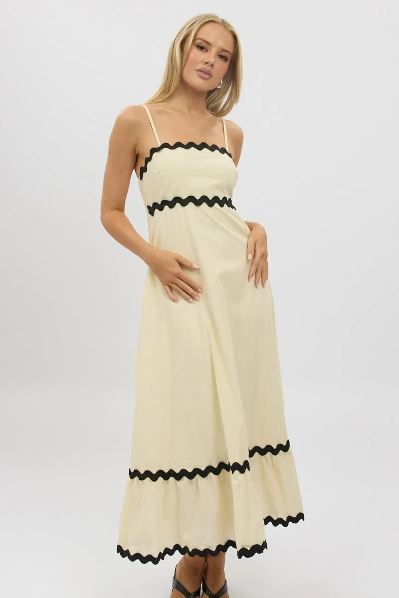 Beige Maxi Dress Strappy Ric Rac sold by Ally Fashion product image thumbnail 3