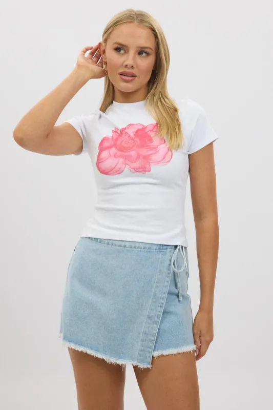 White Graphic Tee Short Sleeve sold by Ally Fashion