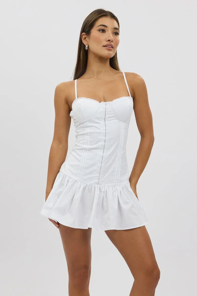 White Fit And Flare Dress Drop Waist sold by Ally Fashion