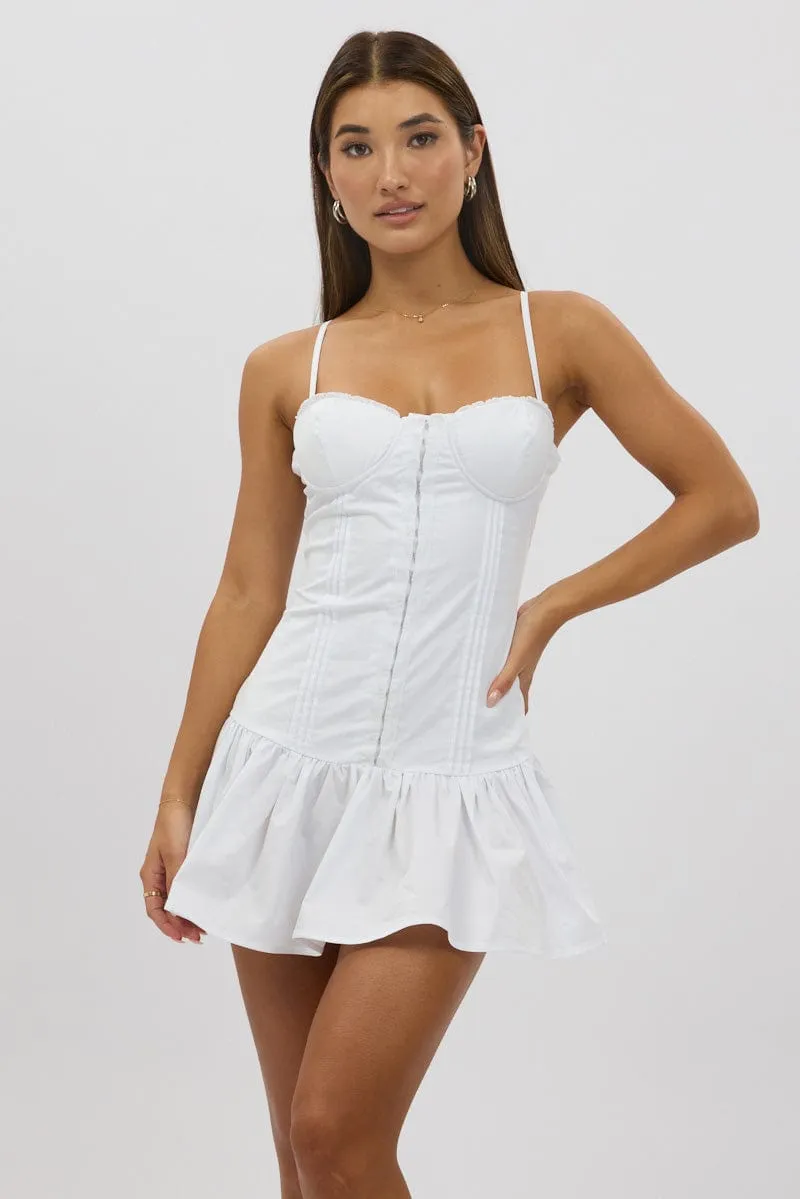 White Fit And Flare Dress Drop Waist sold by Ally Fashion product image thumbnail 2