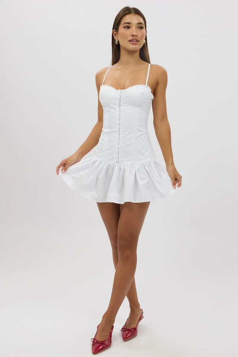 White Fit And Flare Dress Drop Waist sold by Ally Fashion product image thumbnail 3