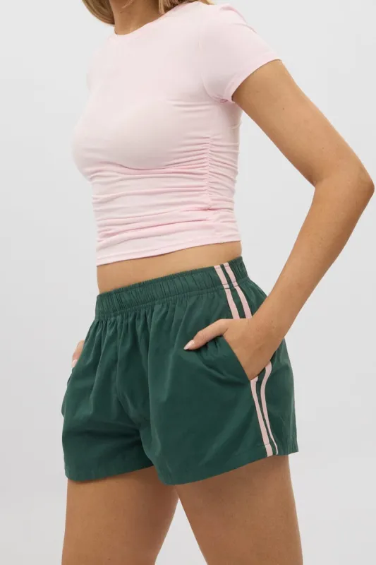 Green Track Shorts Side Stripe sold by Ally Fashion
