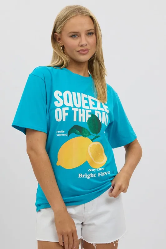 Blue Graphic Tee Short Sleeve sold by Ally Fashion