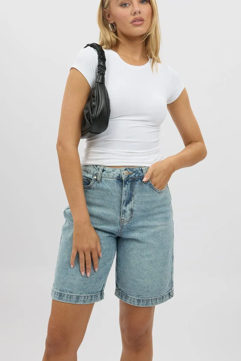 Denim Bermuda Jorts Mid Rise sold by Ally Fashion product image thumbnail 3