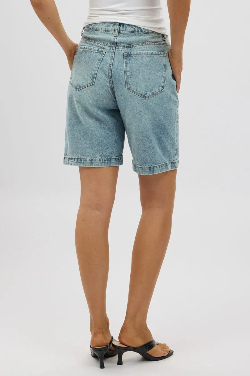 Denim Bermuda Jorts Mid Rise sold by Ally Fashion product image thumbnail 5