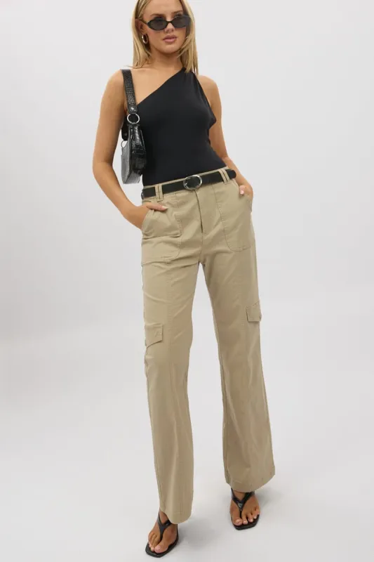 Beige Cargo Pants Mid Rise sold by Ally Fashion