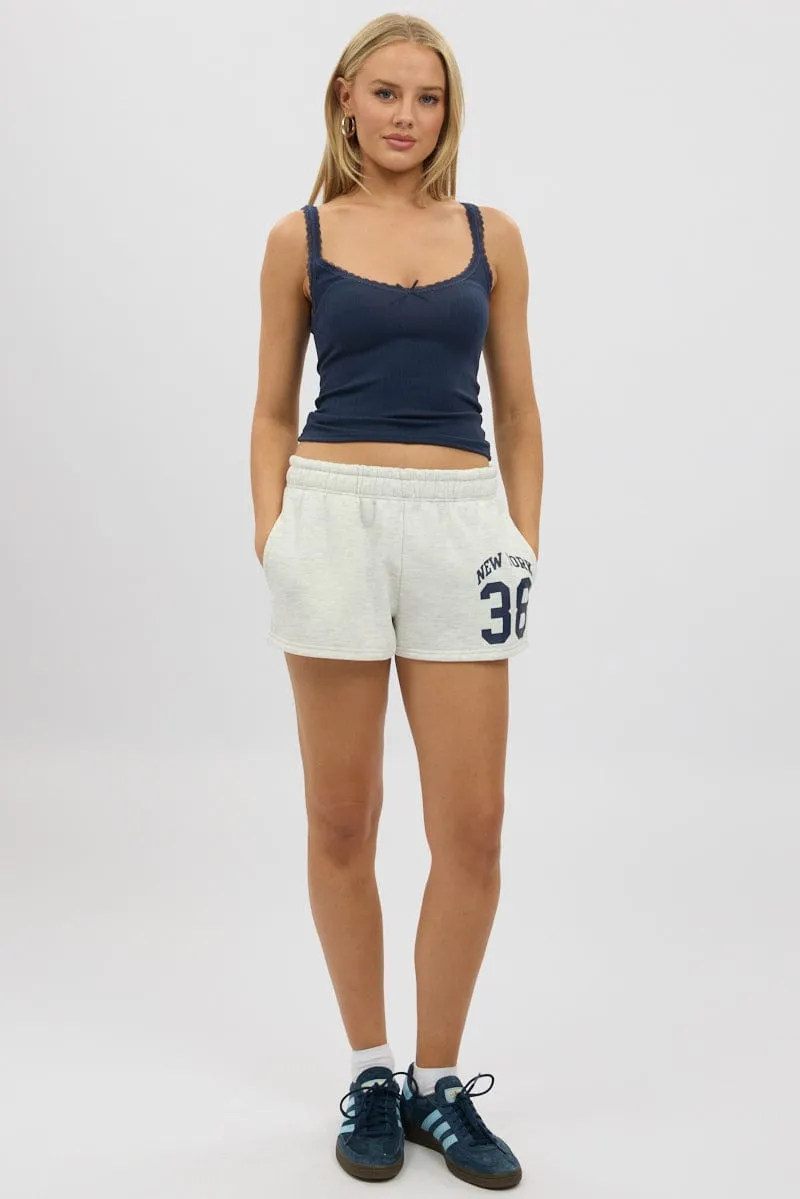 Grey Track Shorts Elasticated sold by Ally Fashion product image thumbnail 2