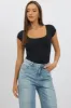 Black Supersoft Top Cap Sleeve sold by Ally Fashion