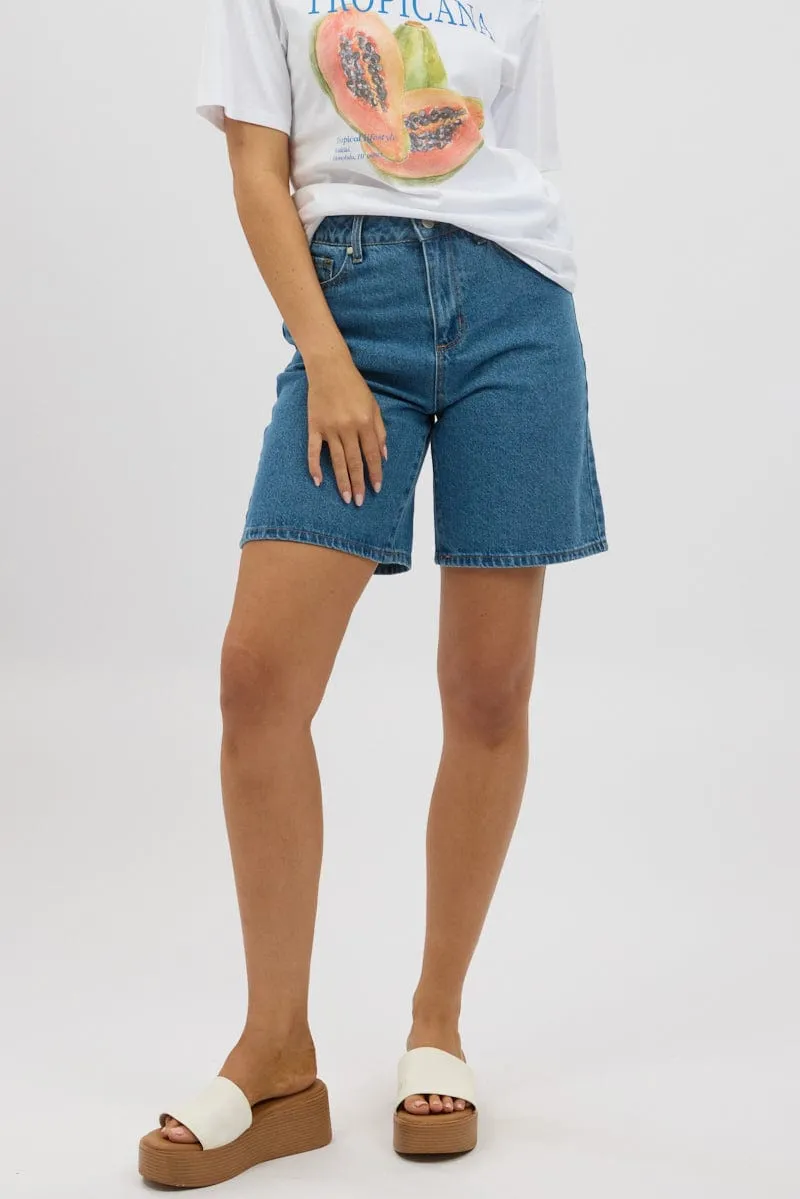 Denim Bermuda Jorts Mid Rise sold by Ally Fashion product image thumbnail 3