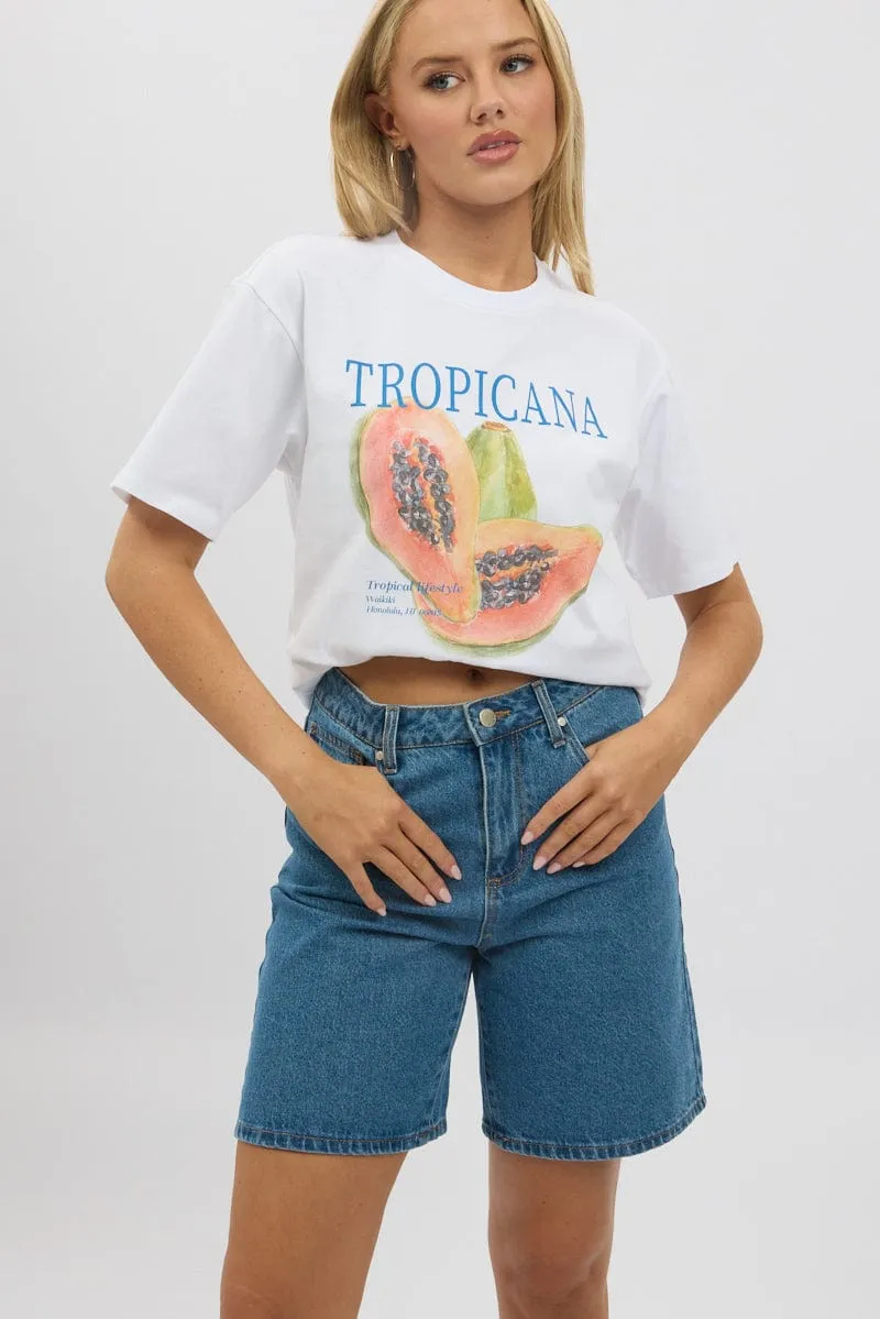 Denim Bermuda Jorts Mid Rise sold by Ally Fashion