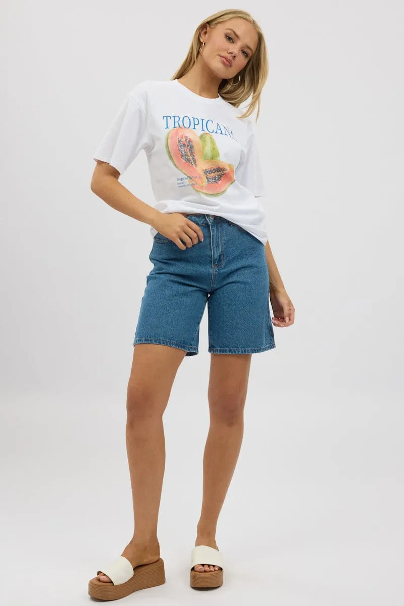 Denim Bermuda Jorts Mid Rise sold by Ally Fashion product image thumbnail 2