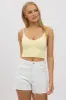 Yellow V Neck Cami Crop Top Seamless sold by Ally Fashion