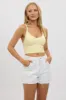 Yellow V Neck Cami Crop Top Seamless sold by Ally Fashion
