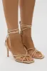 Beige Strappy Heeled Sandals sold by Ally Fashion