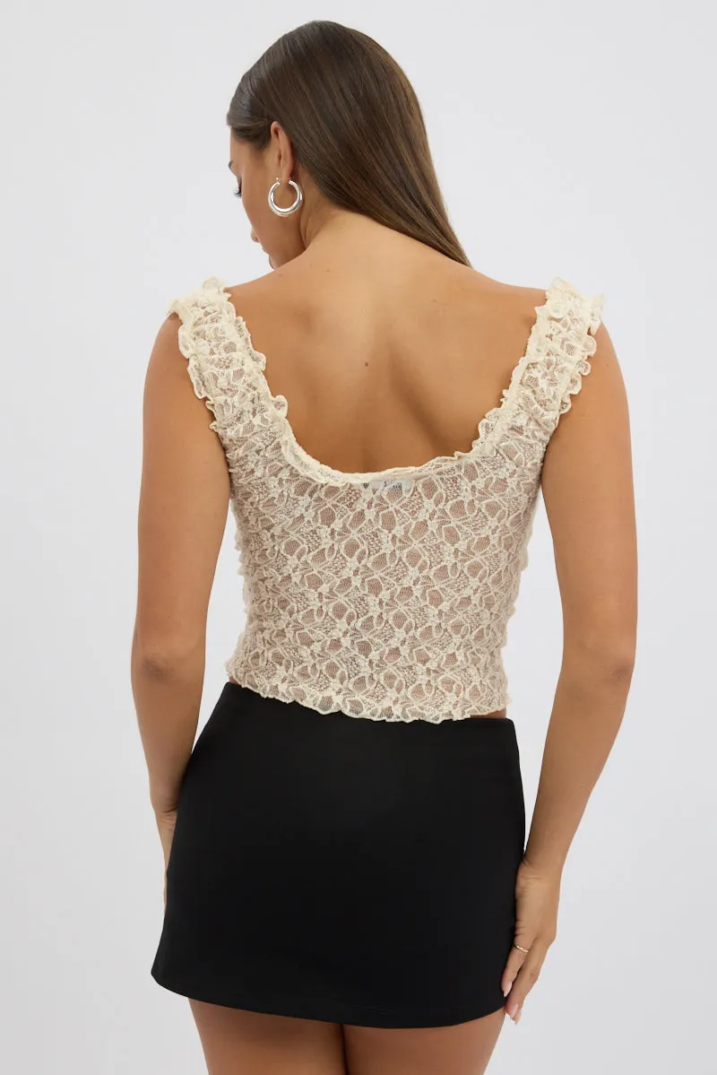 Yellow Lace Top Sleeveless sold by Ally Fashion product image thumbnail 5
