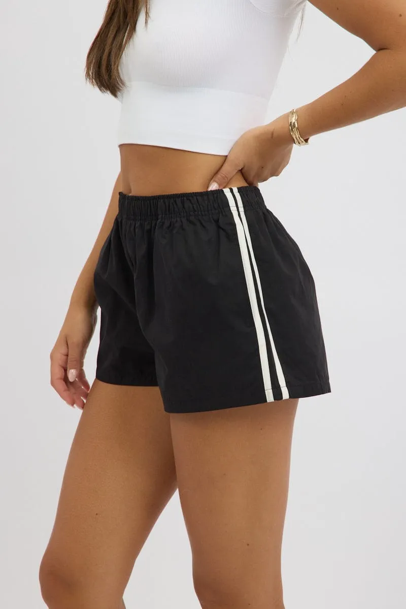 Black Track Shorts Side Stripe sold by Ally Fashion product image thumbnail 4