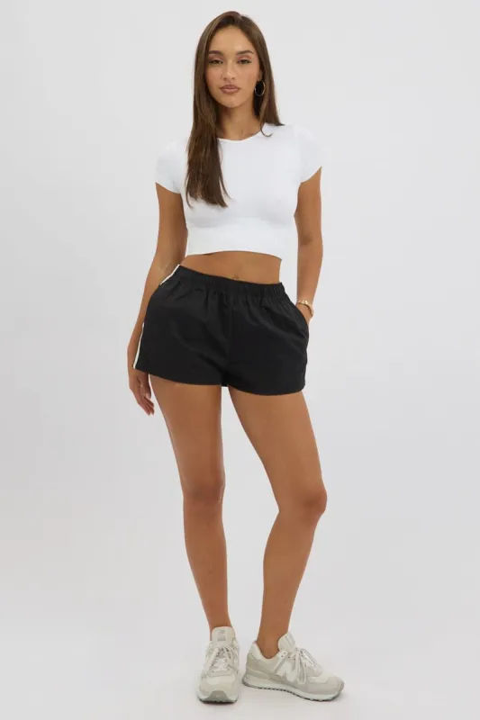 Black Track Shorts Side Stripe sold by Ally Fashion