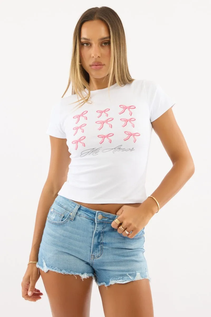 White Graphic Tee Short Sleeve sold by Ally Fashion